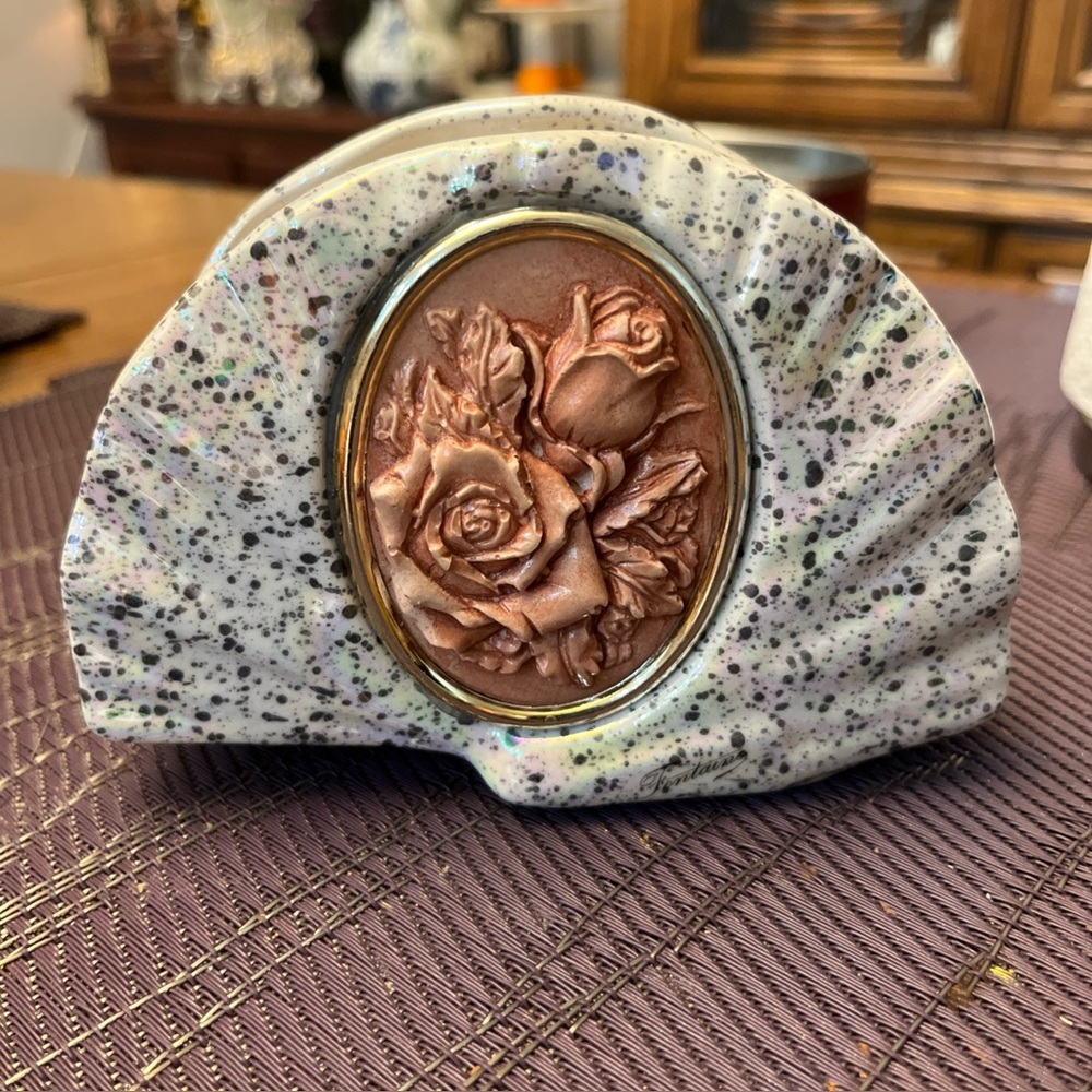 Speckled Stone Rose napkin holder